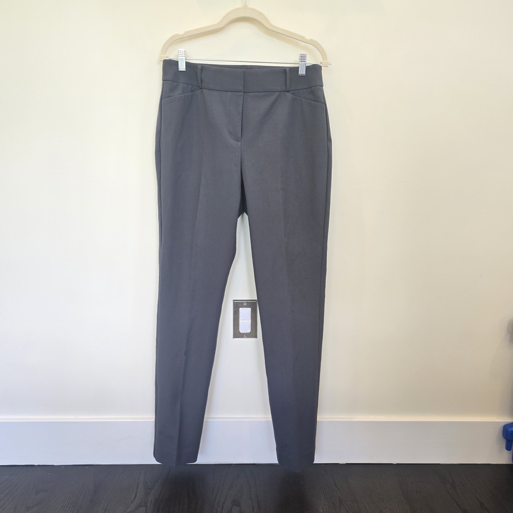 Loft Dark Gray Julie Skinny Ankle Dress Pants Size 10 Tall - Picture 2 of 9